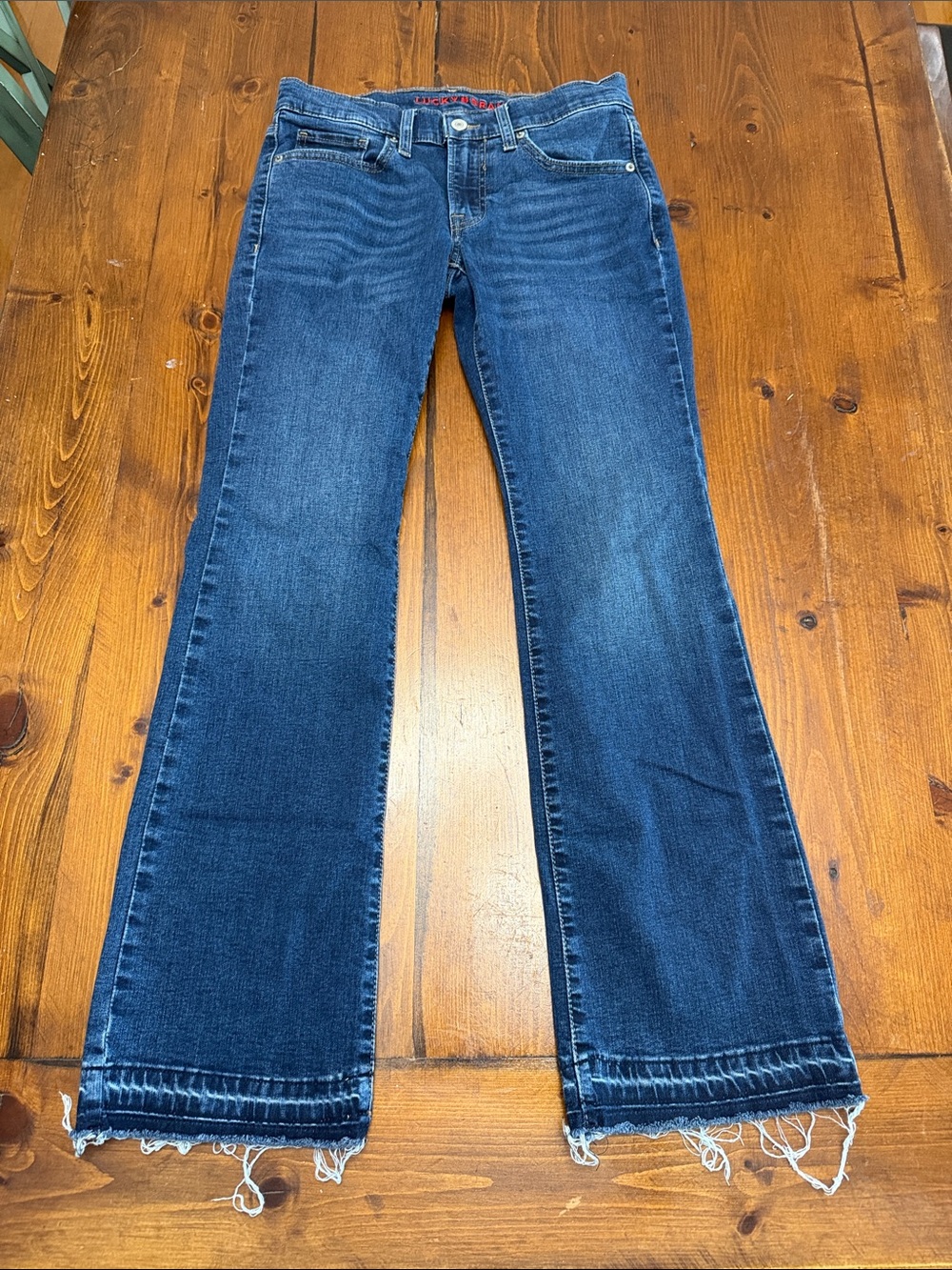 Lucky Brand Dark Blue Bootcut Jeans with Raw Hem
